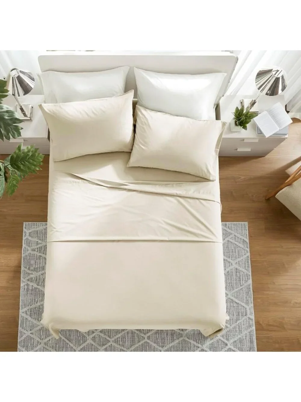 Ultra Soft 100% Cotton King Sheet Set - Breathable, Naturally Cool, Fits 14